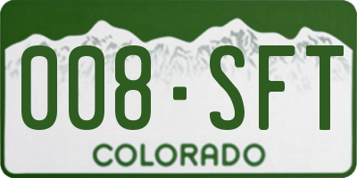 CO license plate 008SFT