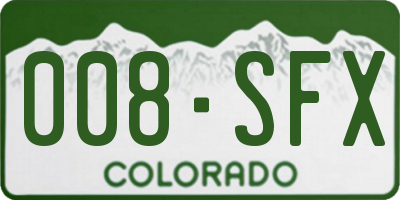 CO license plate 008SFX