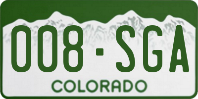 CO license plate 008SGA