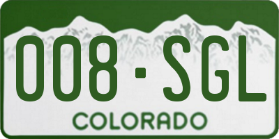 CO license plate 008SGL