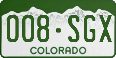 CO license plate 008SGX