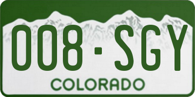 CO license plate 008SGY