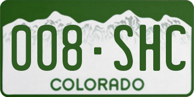 CO license plate 008SHC