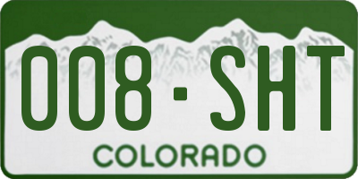 CO license plate 008SHT