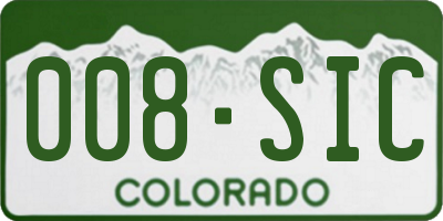 CO license plate 008SIC