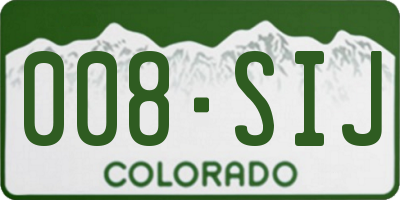 CO license plate 008SIJ
