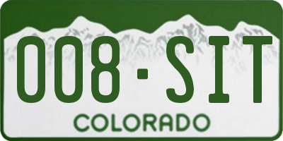 CO license plate 008SIT