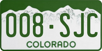 CO license plate 008SJC