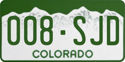 CO license plate 008SJD