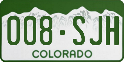 CO license plate 008SJH