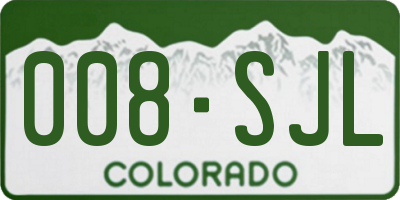 CO license plate 008SJL
