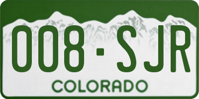 CO license plate 008SJR