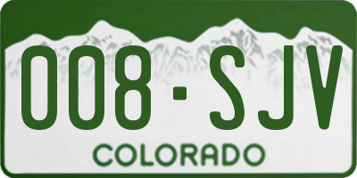 CO license plate 008SJV