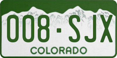 CO license plate 008SJX
