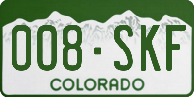 CO license plate 008SKF
