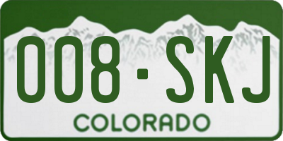 CO license plate 008SKJ