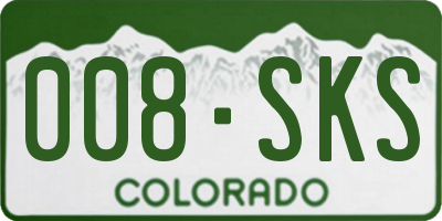 CO license plate 008SKS