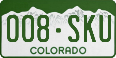 CO license plate 008SKU