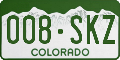 CO license plate 008SKZ