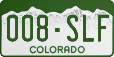 CO license plate 008SLF