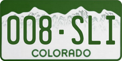 CO license plate 008SLI