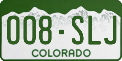 CO license plate 008SLJ