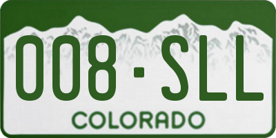 CO license plate 008SLL