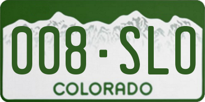 CO license plate 008SLO