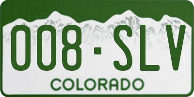 CO license plate 008SLV