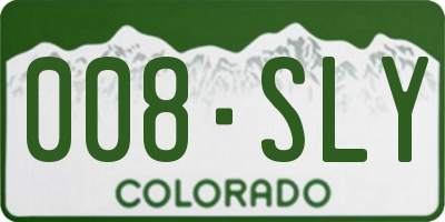 CO license plate 008SLY