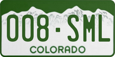 CO license plate 008SML