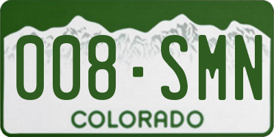 CO license plate 008SMN