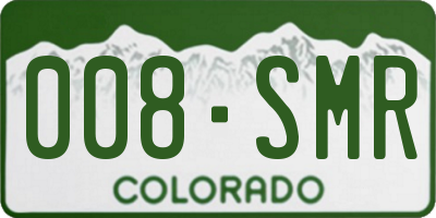 CO license plate 008SMR