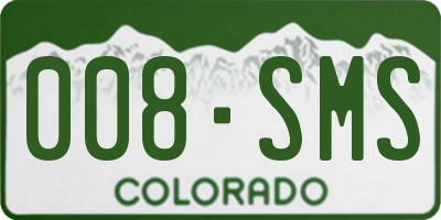 CO license plate 008SMS