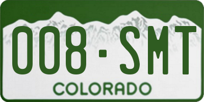 CO license plate 008SMT