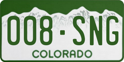 CO license plate 008SNG