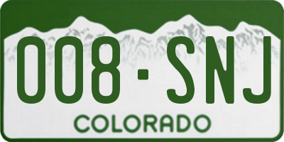 CO license plate 008SNJ