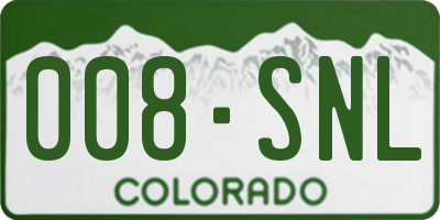 CO license plate 008SNL