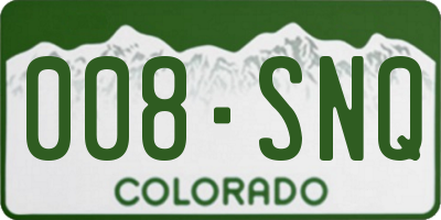 CO license plate 008SNQ