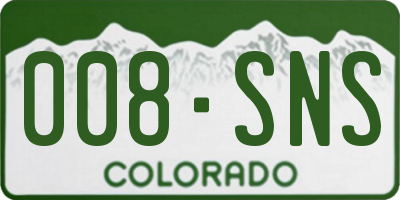 CO license plate 008SNS
