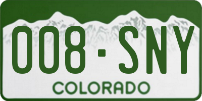 CO license plate 008SNY