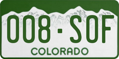 CO license plate 008SOF