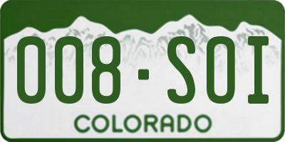 CO license plate 008SOI
