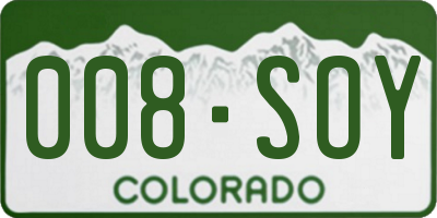 CO license plate 008SOY