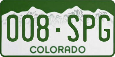 CO license plate 008SPG