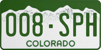 CO license plate 008SPH
