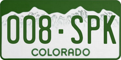 CO license plate 008SPK