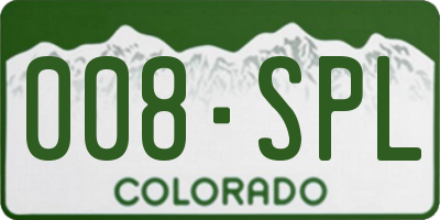 CO license plate 008SPL