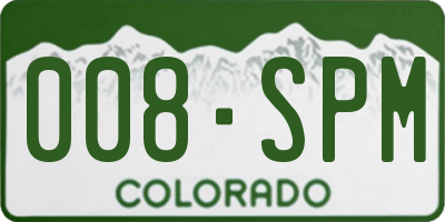 CO license plate 008SPM