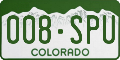 CO license plate 008SPU